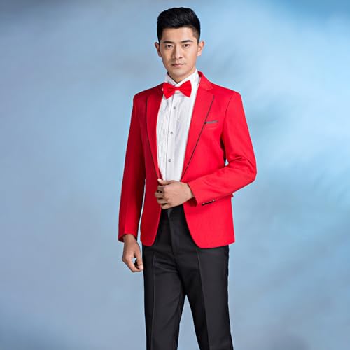 Kromoc Men's Two Pieces Suit Notch Lapel One Button Jacket Pants Wedding Formal Tuxedos2