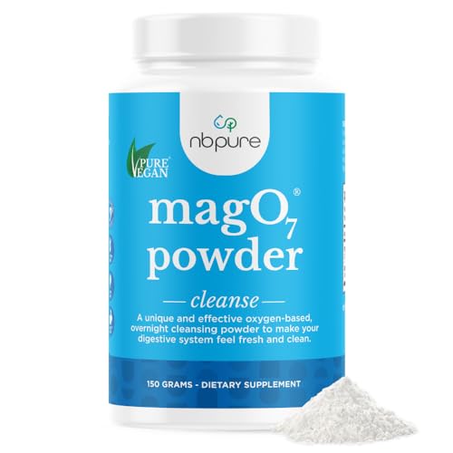 nbpure MagO7 - Natural Colon Cleanse & Detox Powder - Occasional Constipation Relief Stool Softener & Bloating Support for Men & Women - Ozonated Magnesium Oxide 150 Gram