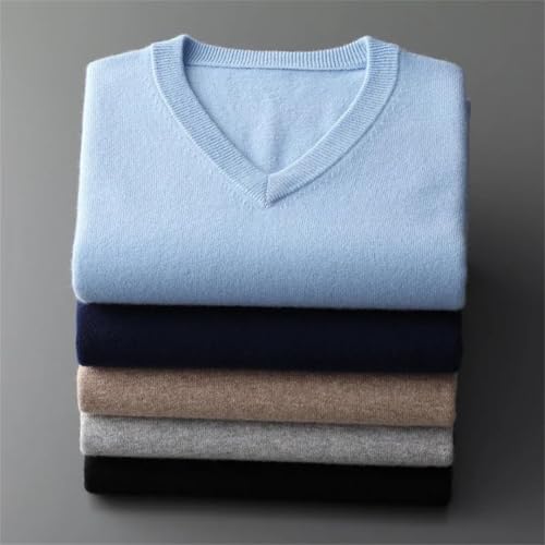 Cashmere Cotton Blend Classic V-Neck Knitted Sweater Men Autumn Winter Soft Warm Business Casual Jumper2