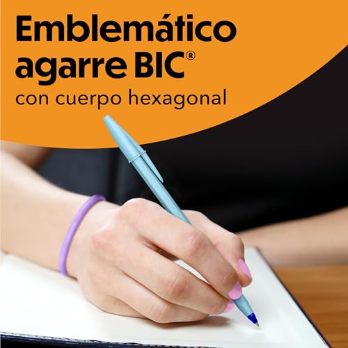 Miniatura 6 de Bic Cristal Pastel Bolígrafos De Punta Media 1,00 Mm Con Tinta Recargable Azul - Cuerpo De Colores Pastel Surtidos, Caja De 10