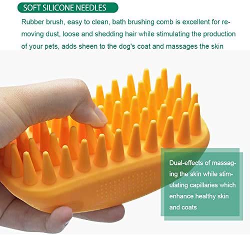 Pet Silicone Shampoo Brush For Long & Short Hair Medium Large Pets Dogs Cats, Dog Hair Products Accessories Dog Back Massage For Long & Short Hair Small Large Pets Dogs Cats (Green) #TOP3