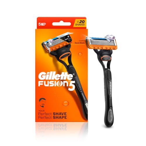 Gillette Fusion 5, Shaving Razor For Men | With Beard Shaping Back Blade | 5 Blades For Your Perfect Shave | Styling Back Blade For Your Perfect Beard Shape Gillette Fusion 5, Shaving Razor For Men | With Beard Shaping Back Blade | 5 Blades For Your Perfect Shave | Styling Back Blade For Your Perfect Beard Shape