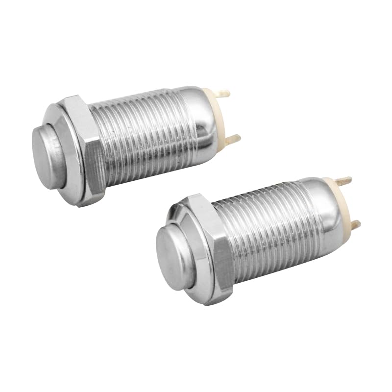 Interrupteur bouton-poussoir métallique 10mm réinitialisation 2 broches