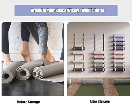 Support mural tapis de yoga pour organiser le sol encombré