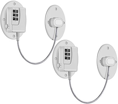 Rofio 2 Pack Refrigerator Locks with Code, Child Cabinet and Drawer Locks