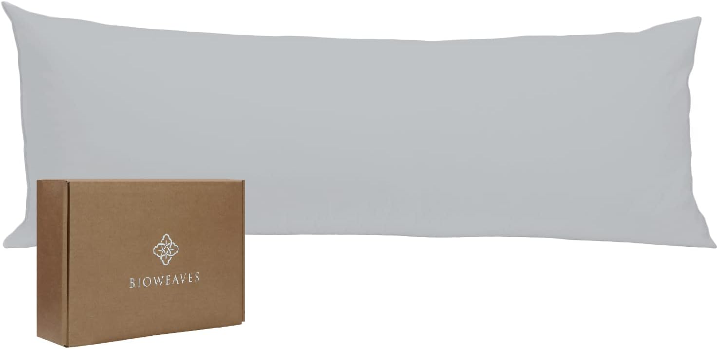 BIOWEAVES 100 Organic Cotton Body Pillow Cover for Body