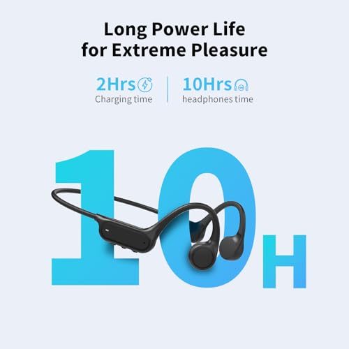 Image of Haowolf Bone Conduction Headphones, Bluetooth 5.4 with Mic Open Ear IPX8 Waterproof Headsets, Swimming Headphones 10H Playtime Wireless Earbuds for Sports, Running, Cycling