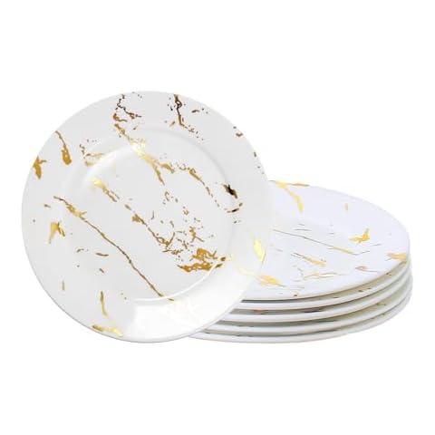 Loymokinar Gold Marble Ceramic Plates Set Cover