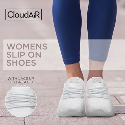Image of CLOUDAIR Vesta Women's Sneakers: Casual Running, Walking Arch Support Shoes, Lightweight Slip-On Sock Design, Non-Slip Work Shoes for Women, Comfortable Air Cushioned Platform Sneakers