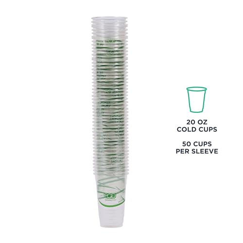 ECO PRODUCTS GreenStripe Clear Disposable Cold Cups, 20 oz, 1000 Count by ECO PRODUCTS - Used condition - Image 8