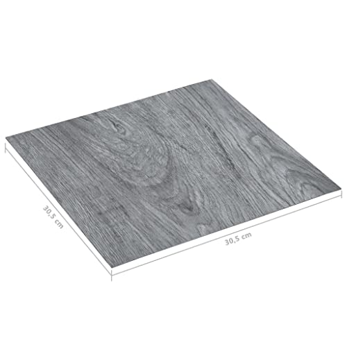 vidaXL Laminat Dielen Selbstklebend Schimmelbest&auml;ndig Antiallergen Rutschfest Bodenbelag Vinylboden Fu&szlig;boden Designboden 5,11m&sup2; PVC Hellgrau