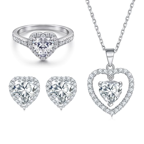 Collier et bague cœur en or 14k : le coffret bijoux trois pièces idéal pour femme Gemlux