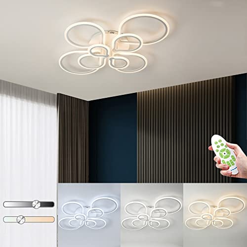 Lámpara de Techo LED Moderna, LED Luz de Techo 87W 8700LM, 3000K-6000K Regulable con Plafones LED de Control Remoto, Lámpara Colgante LED Creativa para Dormitorio, Sala de Estar, Estudio, Cocina Cover