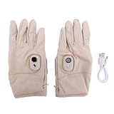 CHEOTIME Heated Gloves for Men Women, USB Heated Gloves, Winter Rechargeable Warm Heated Gloves, 5 Heat Levels Windproof Heated Motorcycle Gloves for Climbing, Hiking, Cycling (Khaki)