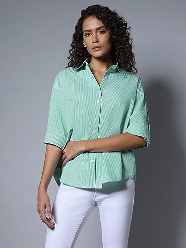 Image of HIGH Star Women's Cotton Boxy Fit HSWSHW23508 S2 Shirts