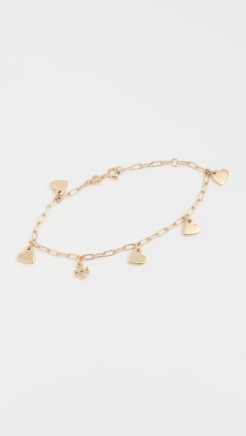 Tory Burch Women's Good Luck Chain Heart Bracelet