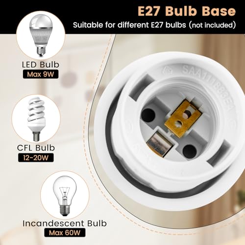 COSTWAY Floor Lamp, Modern Standing Lamp with Foot Switch, Faux Terrazzo Lampshade, Weighted Base & Metal Pole, Reading Torchiere Floor Lighting for Living Room Bedroom Office, Bulb not Included - Image 5
