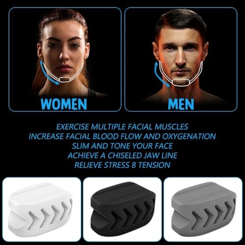 Image of DELICATE 6Pcs Jawline Exerciser for Men Women, 40 /50 /60lbs Resistance, Safe Silicone Jaw Line Exerciser, Enhances Facial Muscles & Sculpts Jawline, Includes Storage Case