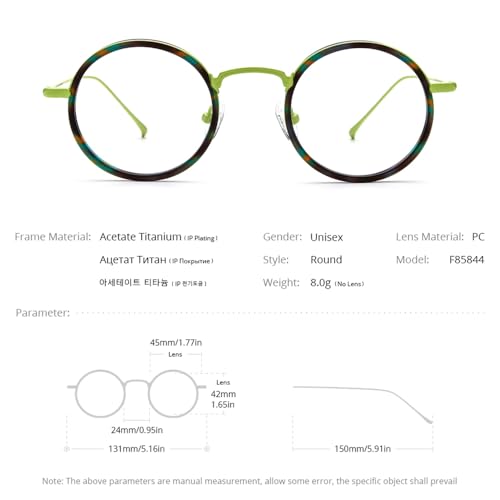 Image of FONEX Acetate Titanium Glasses Frame Men 2024 New Round Eyeglasses Spectacles Eyewear F85844