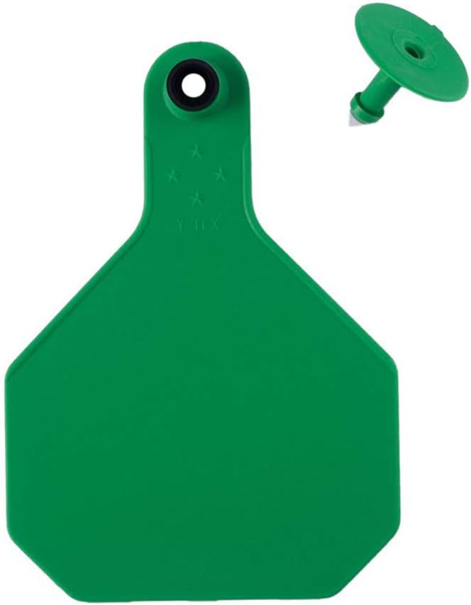 Y-Tex 4 Blank Cow Ear Tags Green 25 Tags Per Package Prevent Cracking Flexible