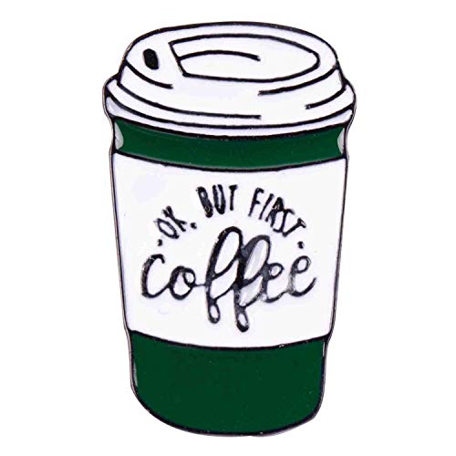 GSM Brands Ok But First Coffee Enamel Lapel Pin