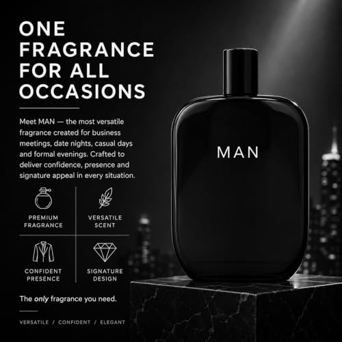 Image of Fragrance One MAN for Men 3.4 Fl Oz | Extrait de Parfum by Jeremy Fragrance, versatile masculine signature scent with bergamot, for work, travel, dates & evenings