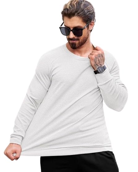 Image of Mens Stripes Full Sleeve Polycotton Tshirt| Comfortable, Lightweight,Breathable, Skin Friendly