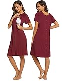 schlafanzug damen kurzgrößen 【Kurzarm Umstandskleid Knopfleiste an Vorne und Rücken】 Das Nachthemd mit Knopfleiste an der Vorne und Rücken ist für stillende und werdende Mütter genau das Richtige. Kurz Ärmel und der einfarbige Stoff unterstreichen den Minimalismus Stil des Kleids perfekt.