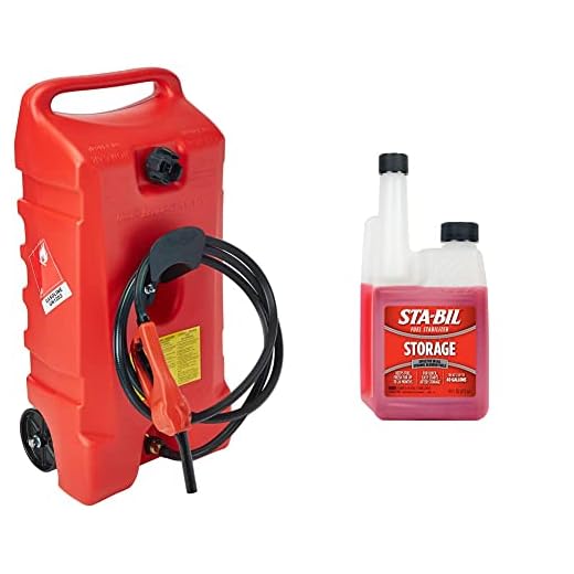 Scepter USA 6792 Duramax 14 Gallon Flo-N-Go Fuel Caddy, Red & STA-BIL Storage Fuel Stabilizer - Keeps Fuel Fresh For Up To Two Years, Treats Up To 40 Gallons, 16oz (22207), Red