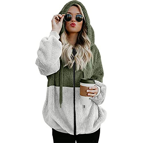 Winter Coats For Women,Casual Plus Size Fleece Lapel Open Front Long Cardigan Coat Hood Puffer Coat With Fur Collar #TOP2