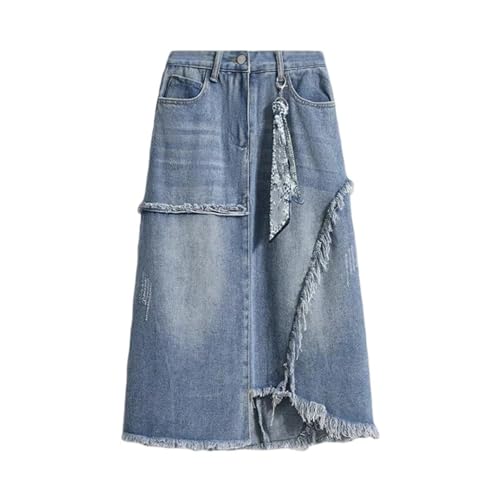 Womens A-Line Skirt Body High Waist Midi Denim Design Casual Jean Skirt Comfortable Daily Wear