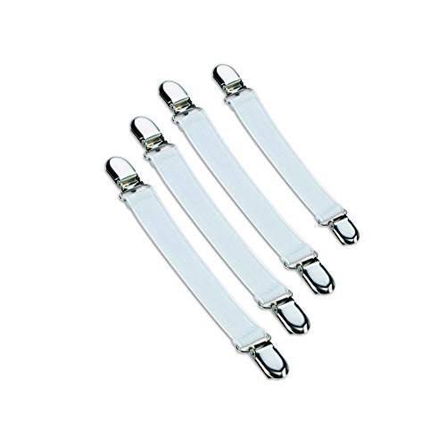 LAUNDRYSpecialist TENDEURS DE Drap Housse - Tendeurs élastiques de Housse de Planche à Repasser 4 pièces-Tendeurs pour draps - Utilisation multifonctionnelle: draps de lit, Couvre-Matelas -qualité Cover