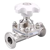 DERNORD Sanitary Diaphragm Valve Silicone Seal Stainless Steel 316L, 1.5” Tri Clamp Valve (1 inch Tube OD)
