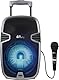 Lexibook IParty Karaoke Bluetooth, su Ruote con Effetti di Luce e Microfono Inclusi, Batteria Ricaricabile, Nero/Argento, K8250, Colore
