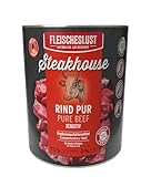 Steakhouse Rind pur (6x800g), Nassfutter für Hunde & Katzen, sensitives Ergänzungsfutter, Monoprotein, getreidefrei, 6X Reinfleisch-Dosen von Fleischeslust