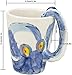 3D Coffee Mug, Handmade Hand Painted Creative Art Mug Ceramic Milk Cups Travel Mug Ocean Octopus Squid Style with Octopus Tentacles Beard Handle Christmas gift