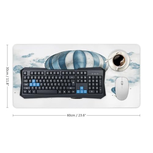 Blue Hot Air Balloon Mouse Pad grande antideslizante miniatura 2