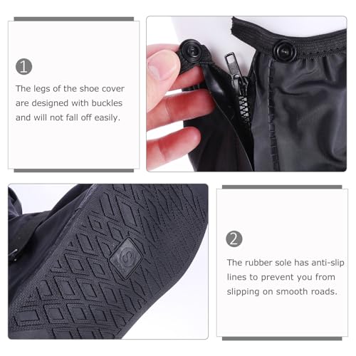 Cubrezapatos impermeables WOONEKY para actividades al aire libre, con pegatinas reflectantes, material duradero, práctico para pesca y ciclismo, unisex miniatura 6