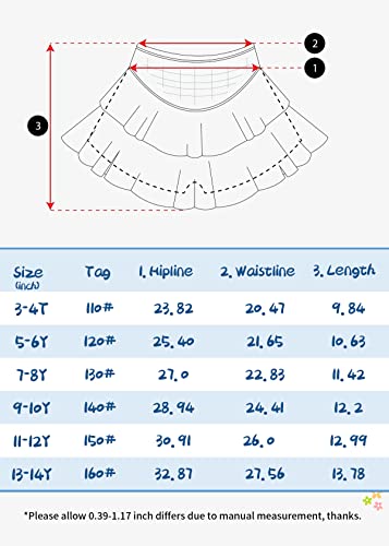 Newffr Girls Smocked Ruffle Mini Skirts Cute High Elastic Waisted Tiered Short Skirt With Shorts Underneath Beige #TOP6