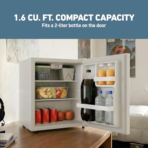 Image of West Bend Mini Fridge Compact Refrigerator for Home Office or Dorm, Auto Defrost with Reversible Door, Energy Star Rated, 1.6-Cu.Ft., White