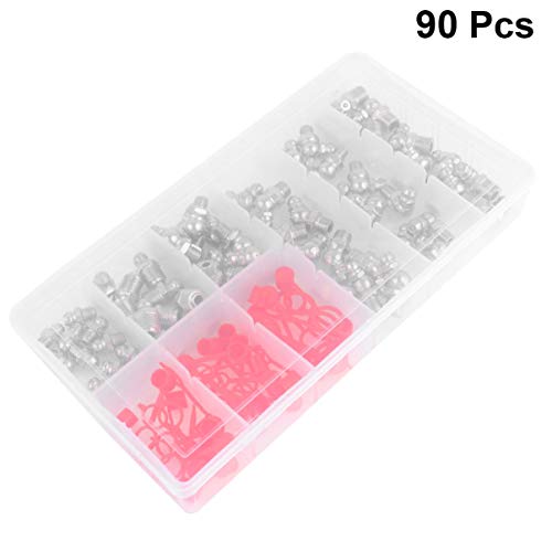 NICEXMAS 90Pcs Graxeiras Graxeiras Zerks Graxeiras Engraxadeiras Kit Zerk Graxeiras Kit para Carro