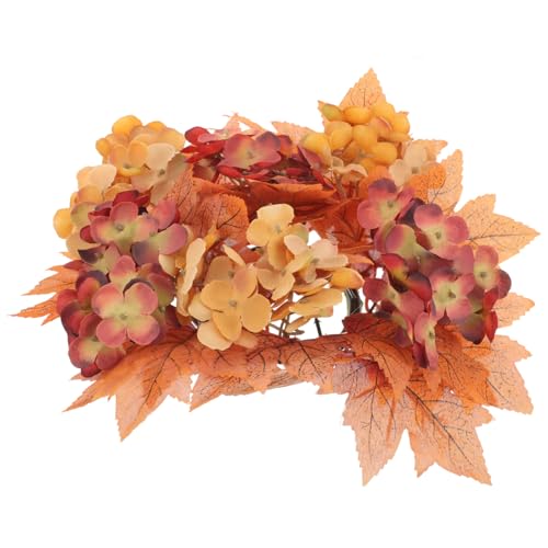 SEWACC Candelabro De Flores Artificiales Anillo De Vela De Decoración De Otoño Para De Mesa Exhibición De Flores Simuladas Para Salas De Estar