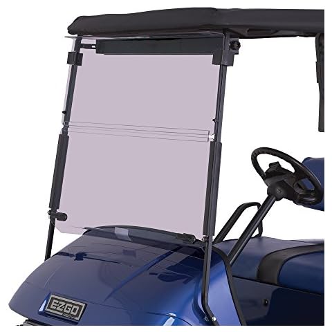 EZGO TXT 1995-2013 Tinted Fold Down Impact Resistant Windshield for EZGO TXT Golf Cart - INSTALLS & UNINSTALLS in Minutes! Cover