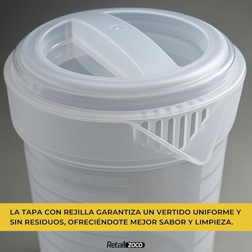 Miniatura 6 de Chefzoco Jarra De Plástico, Jarra De Agua De 2 Litro Con Tapa, Jarras Para Servir Bebidas Frías, Apto Para Calentar En Microondas O Congelar, Longitud 23 Cm, Capacidad 2 Litros