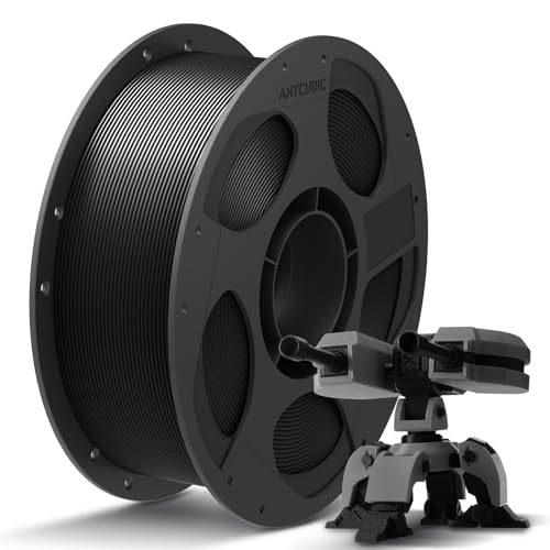 ANYCUBIC PLA+ Filament 1.75mm, PLA Plus, Maßgenauigkeit +/-0,02mm, Hohe Zähigkeit und Präzision -3D-Druckmaterialien, Intelligente Identifikation,1KG Schwarz