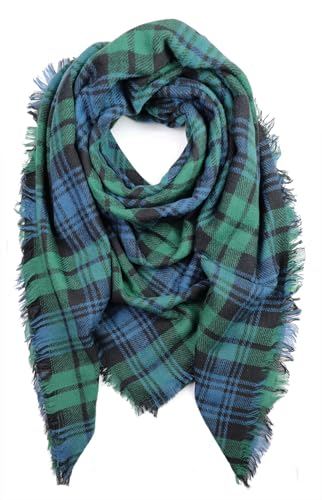 vabovin Women Winter Warm Blanket Scarf Large Classic Tassel Plaid Shawl Cashmere Feel