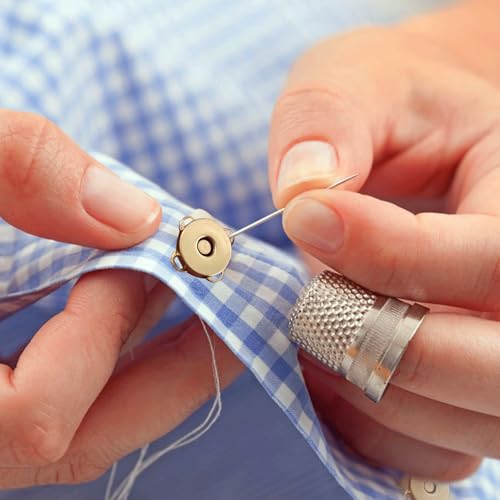 pangutheos Pack of 20 Magnetic Fastener Bags, 14 mm Magnetic Buttons for Sewing, 4 Colours, Metal Magnetic Press Stud with Sewing Holes for Bags, Clothes, Crafts