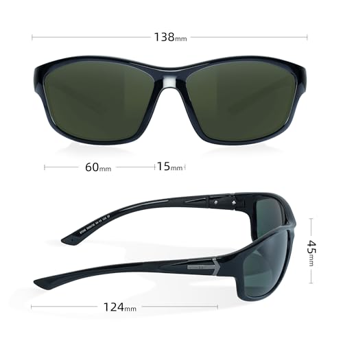 B.N.U.S Corning glass lenses polarized sunglasses for men and women UV400 Protection for Fishing Cycling Driving Italy made4