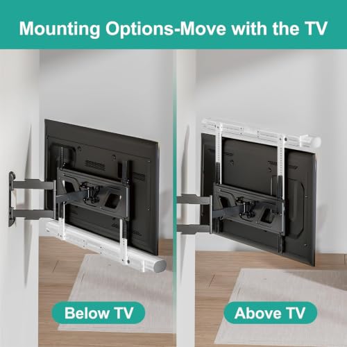 Image of WALI Sonos Arc TV Mount for Sonos Arc & Sonos Arc Ultra, Soundbar Mounting Bracket up to 22 lbs, 2 Installation Under or Above TV, Hidden Design, Hardware Kit Included, White (SON003T-W)