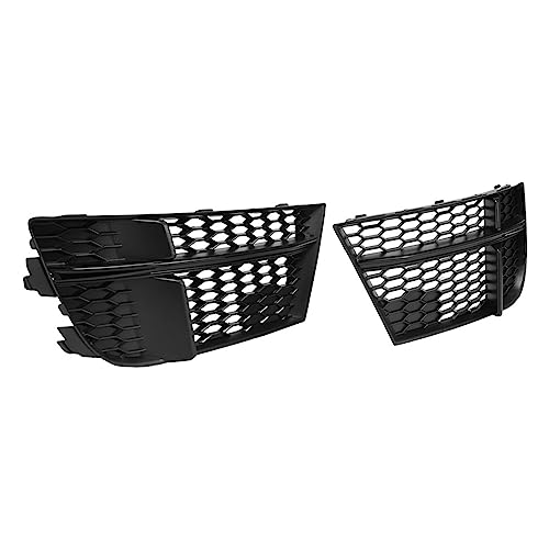 FGBQKP(小さな店) アウディ A3 S ライン S3 2017 2018 2019 2020 車のフロントバンパーフォグライトランプグリルカバーハニカムメッシュスタイル